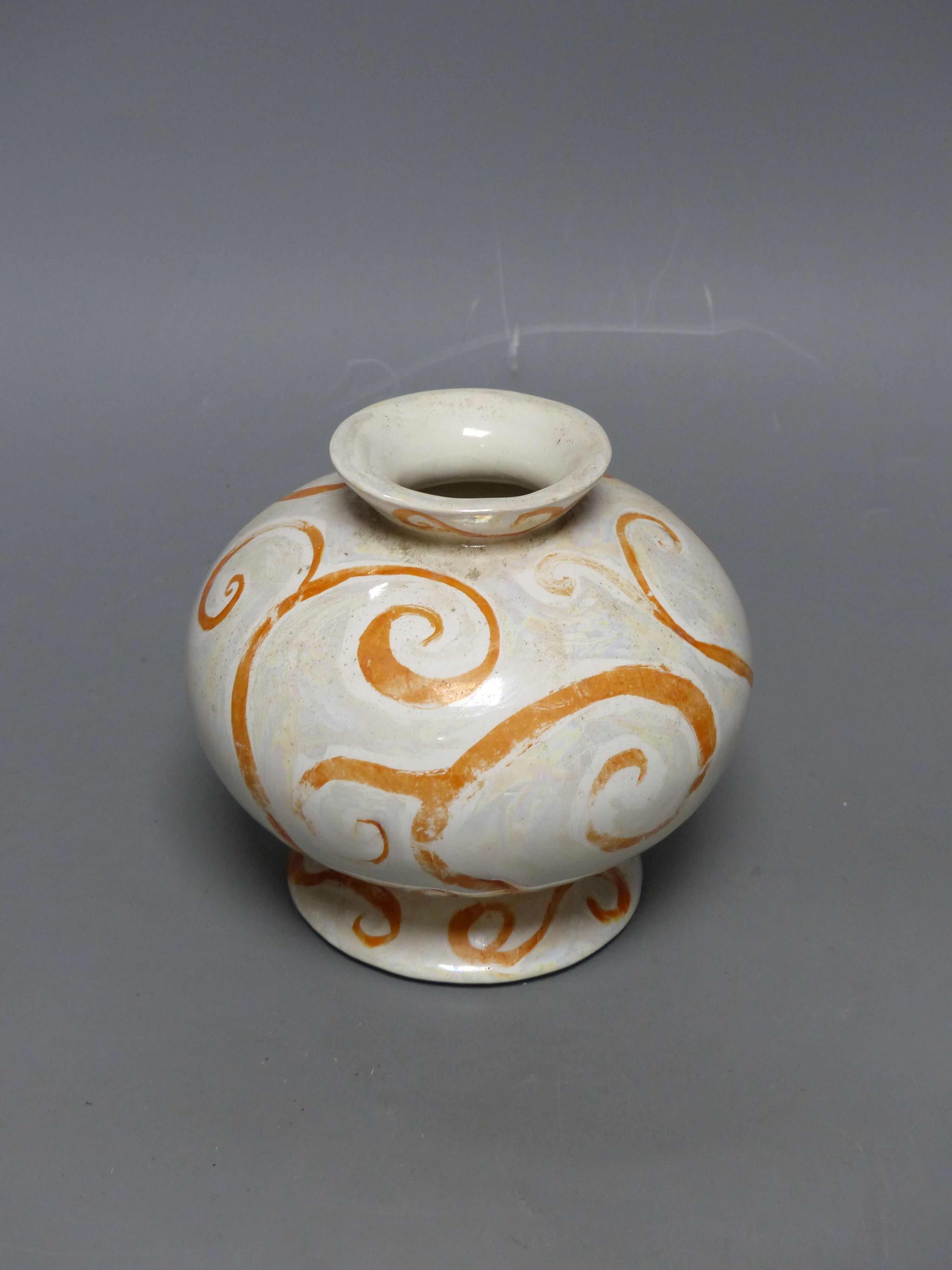 A signed Studio pottery vase, height 14cm